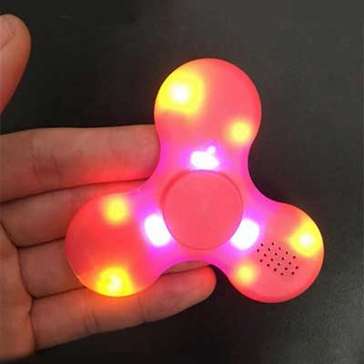 Bluetooth Audio Hand Hand Spinner con luz LED y música, se puede conectar al teléfono móvil,